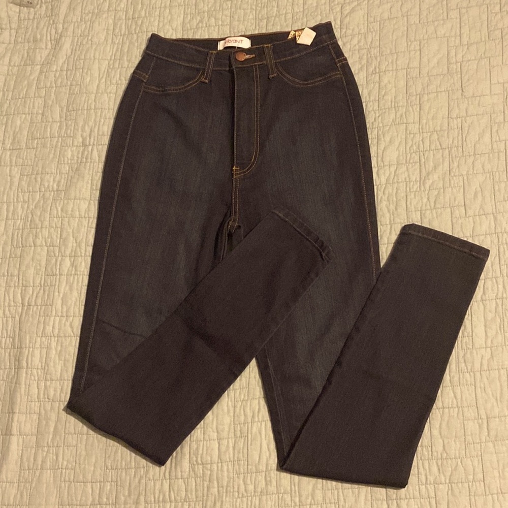 Vibrant M.I.U Women’s 9(W28) Dark Wash Blue Denim High Waist Skinny Jeans USA - Picture 1 of 13